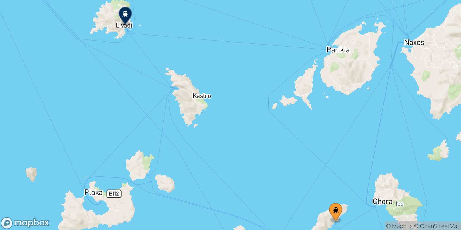 Mapa de la ruta Sikinos Serifos