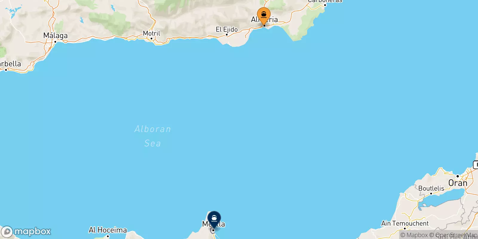 Ferries de Almería a España