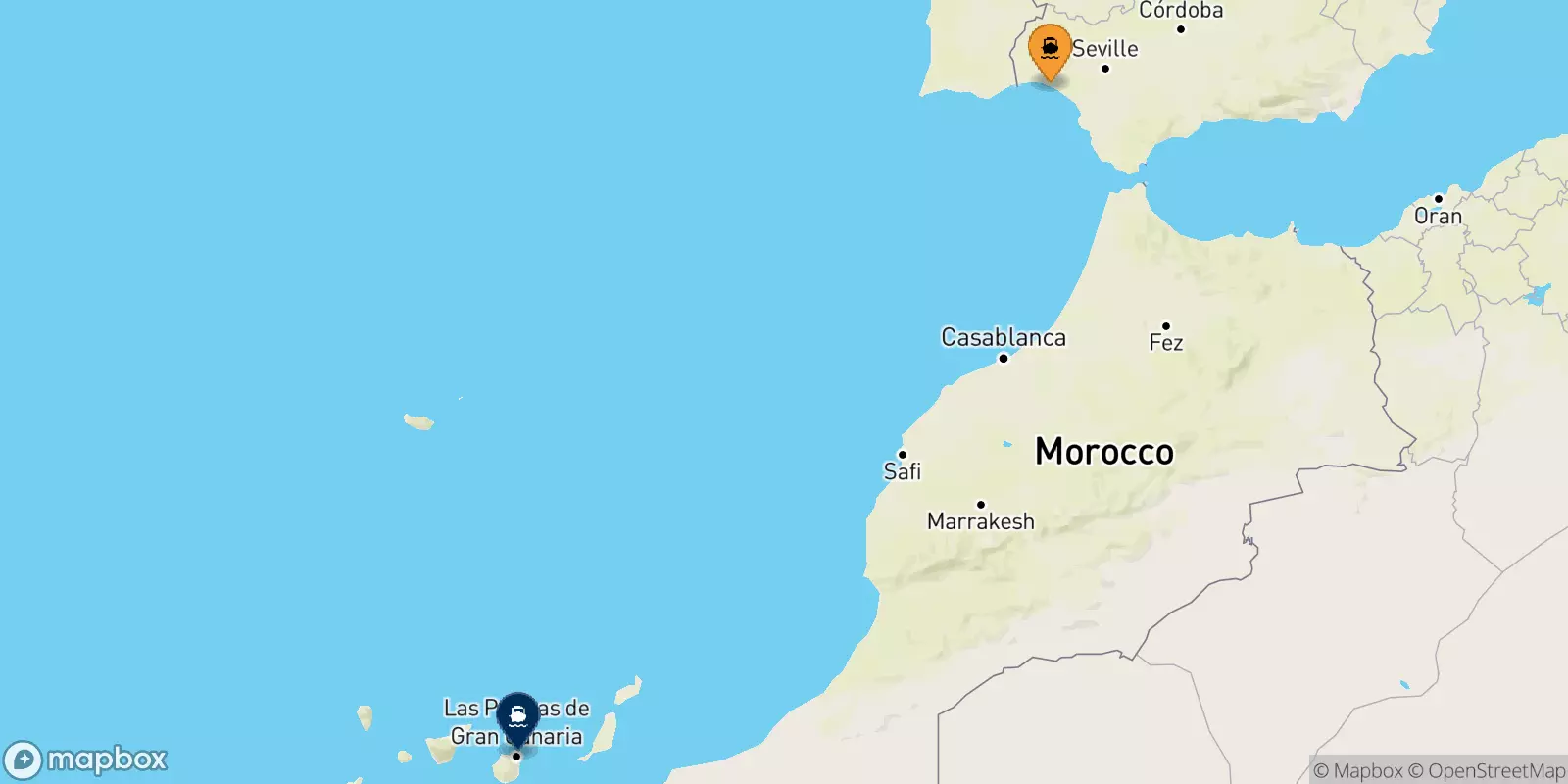 Ferries de Huelva a Las Palmas De Gran Canaria