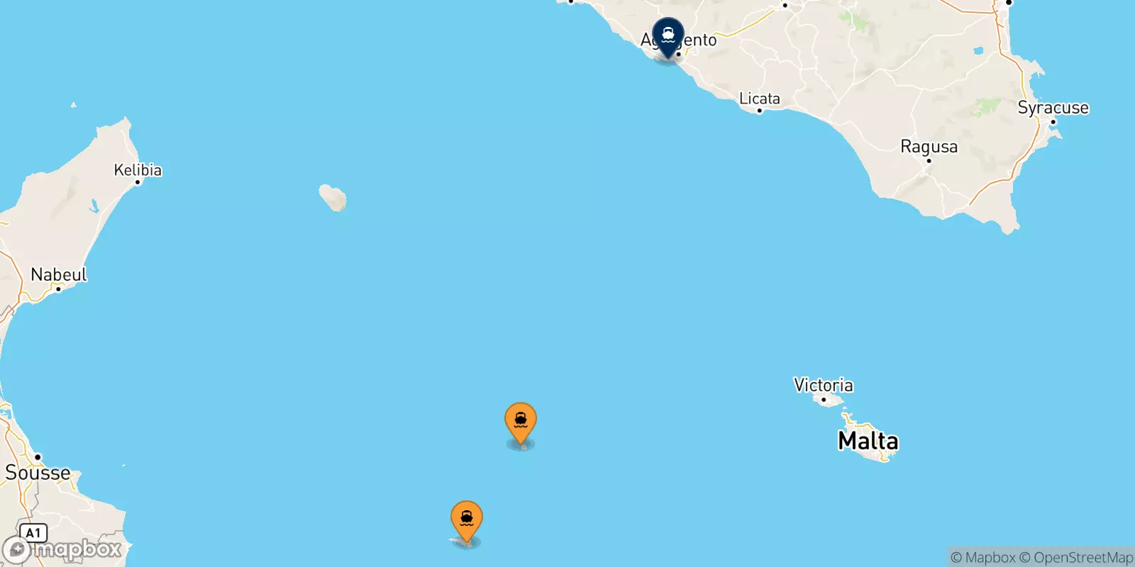 Ferries de Islas Pelagie a Sicilia