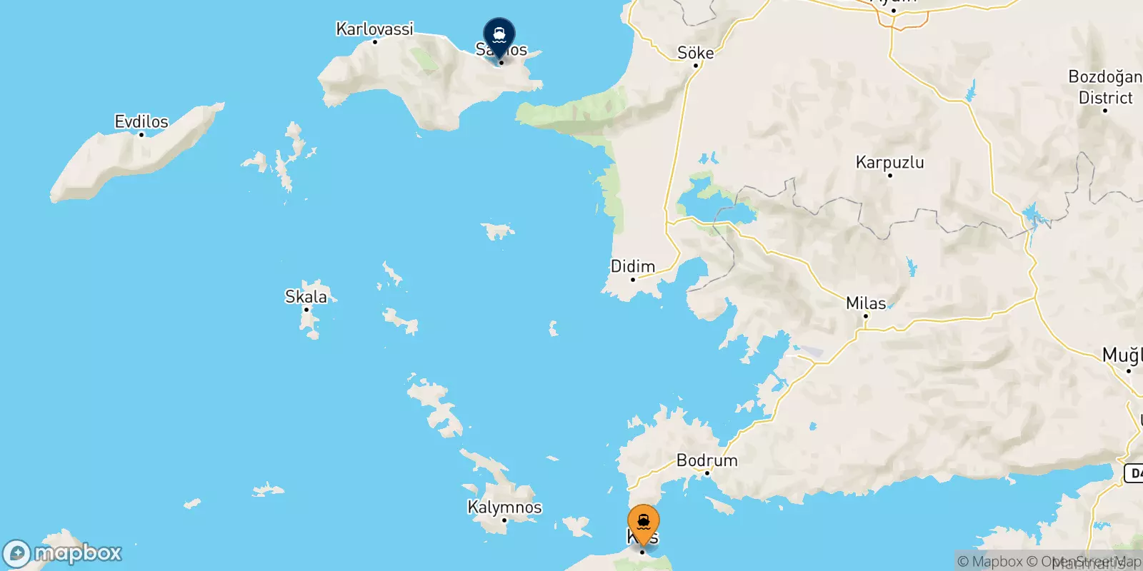 Ferries de Kos a Vathi (Samos)