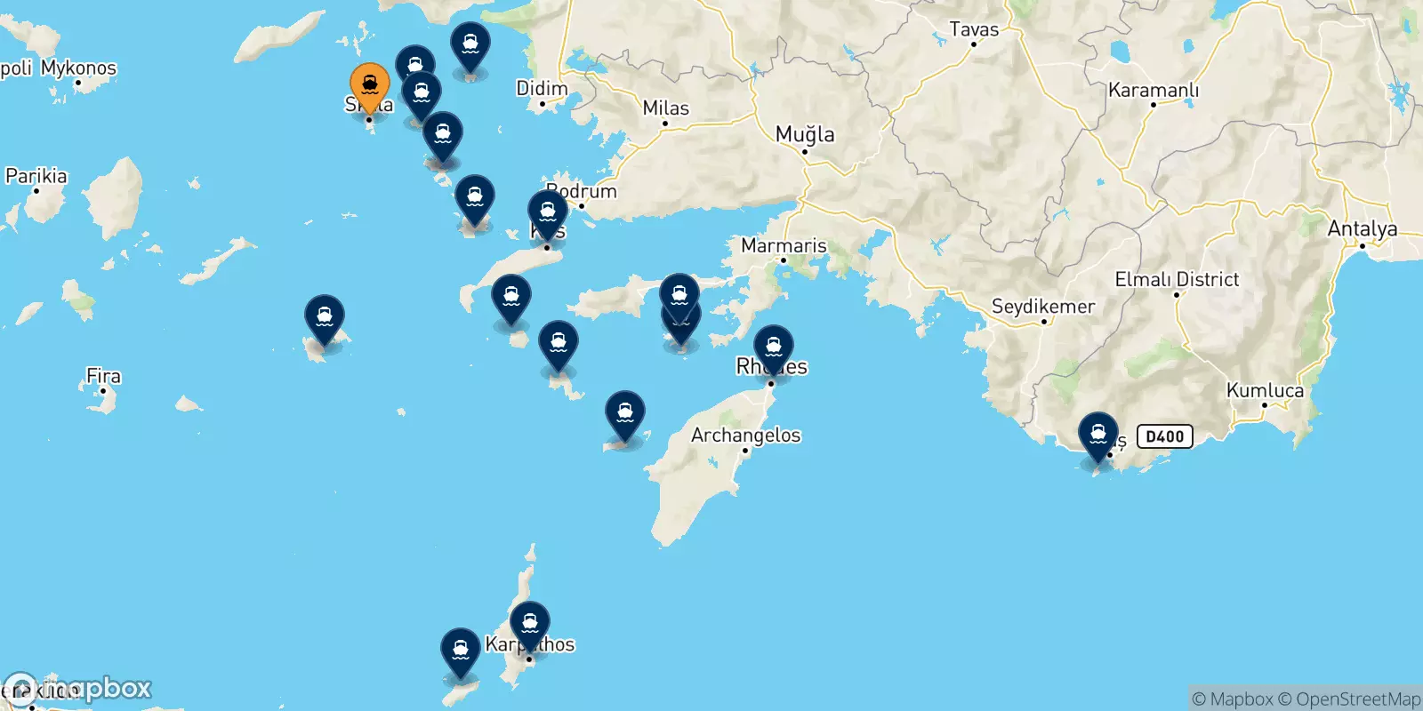 Ferries de Patmos a Dodecaneso