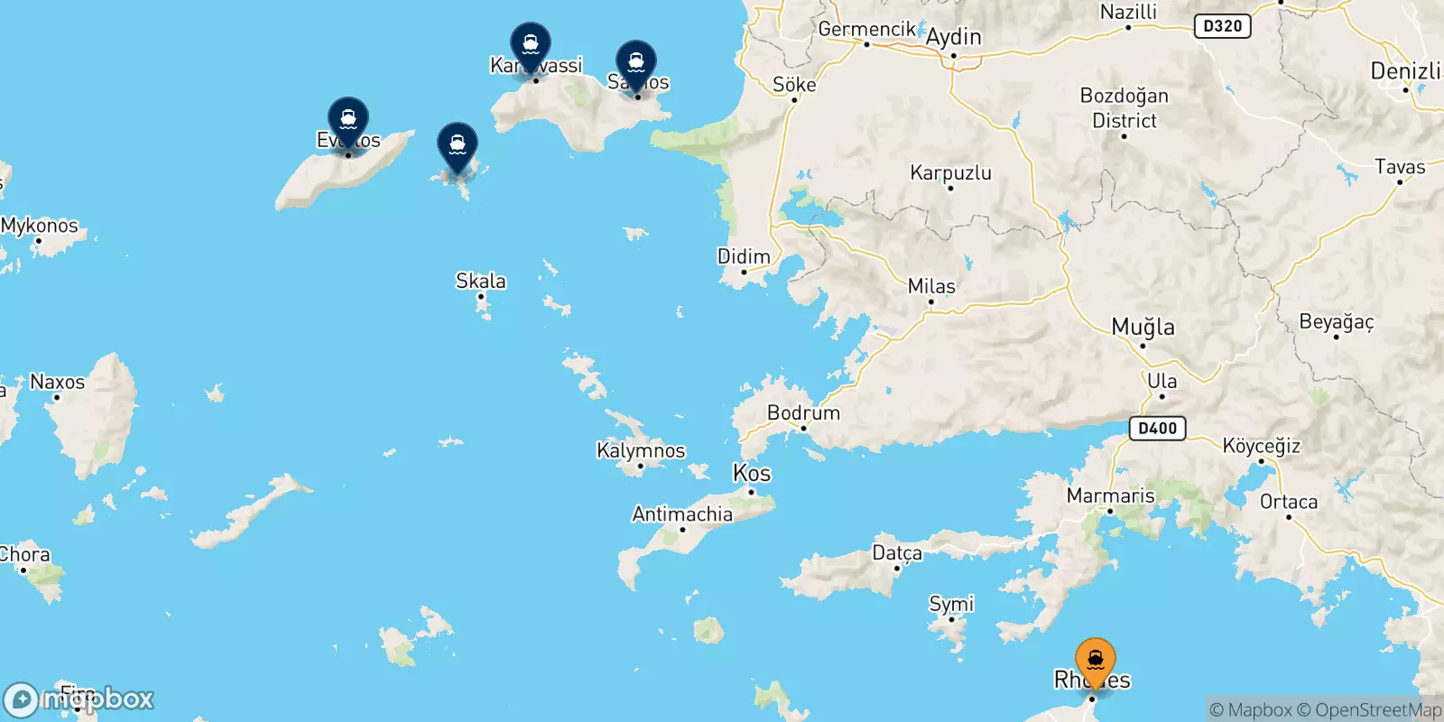 Ferries de Rodas a Islas Del Egeo