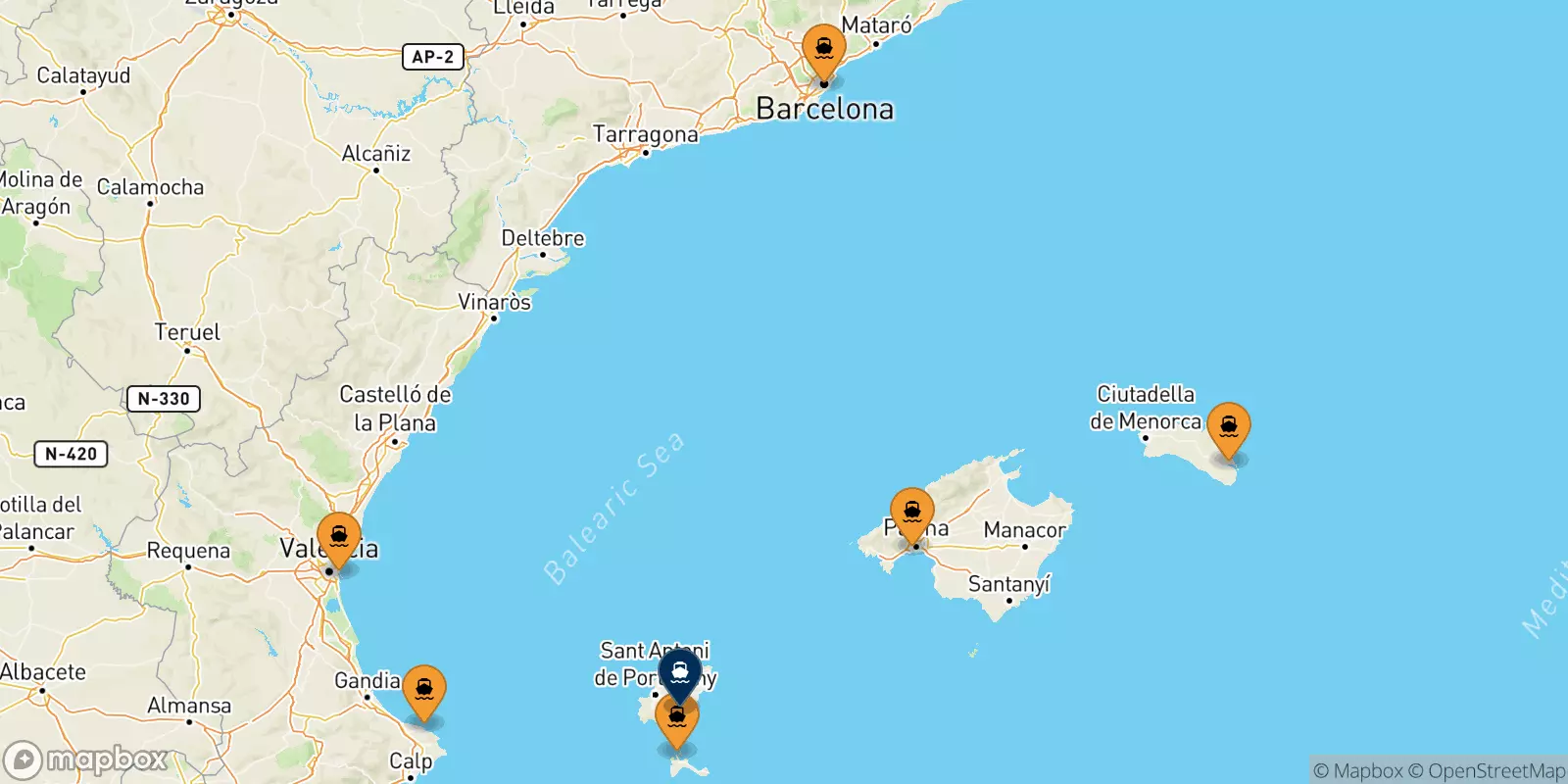 Ferries de España a Ibiza