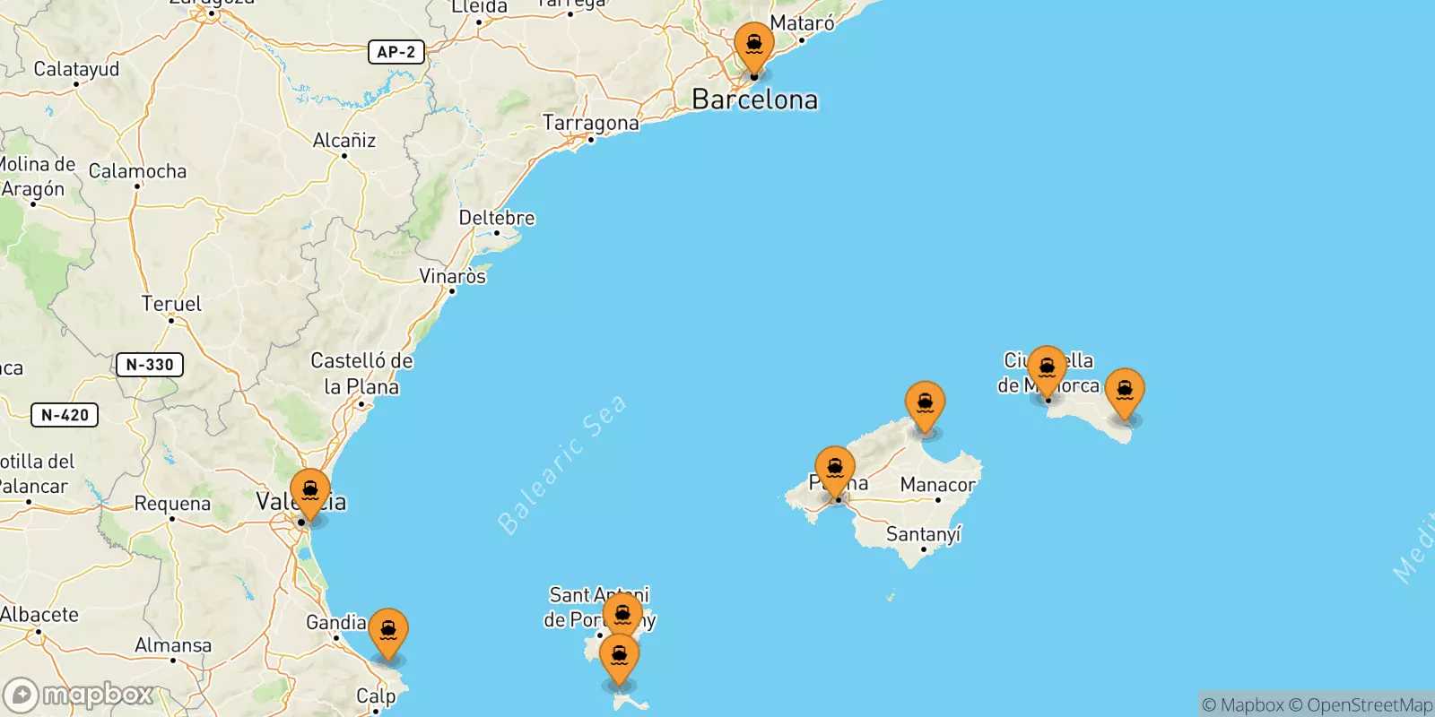 Ferries de España a Islas Baleares