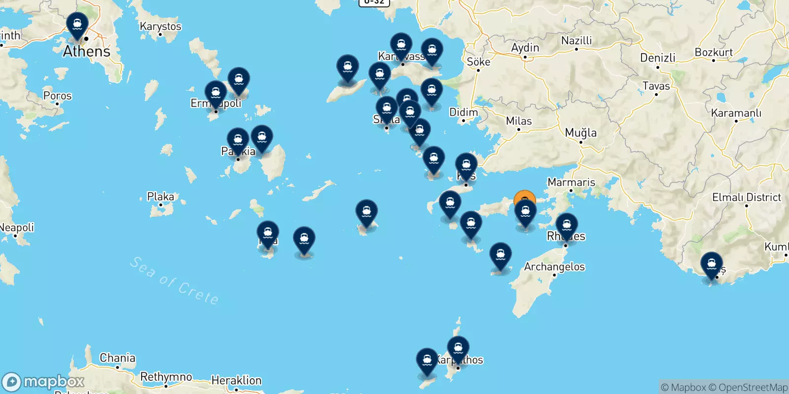 Ferries de Symi a Grecia