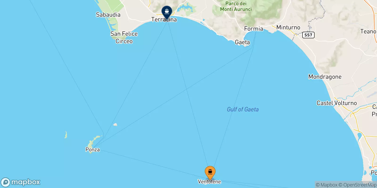 Ferries de Ventotene a Terracina