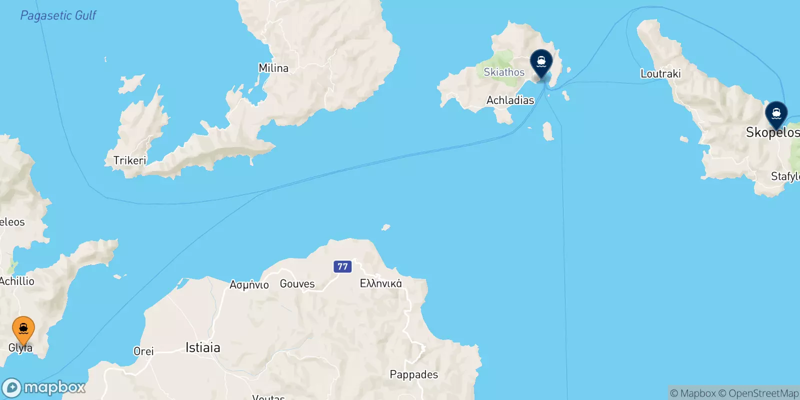 Ferries de Glyfa a Islas Espóradas