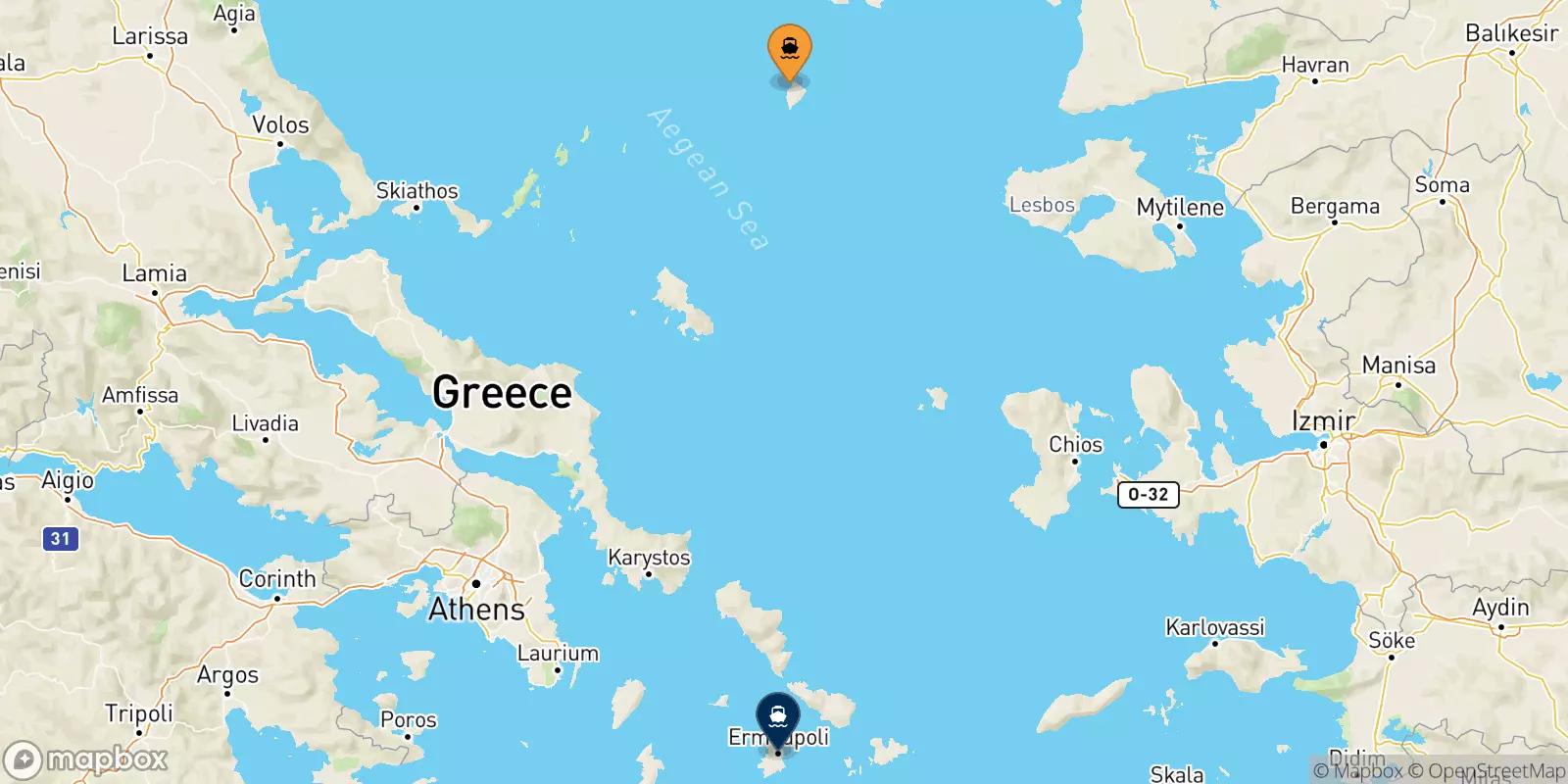 Ferries de Agios Efstratios a Syros