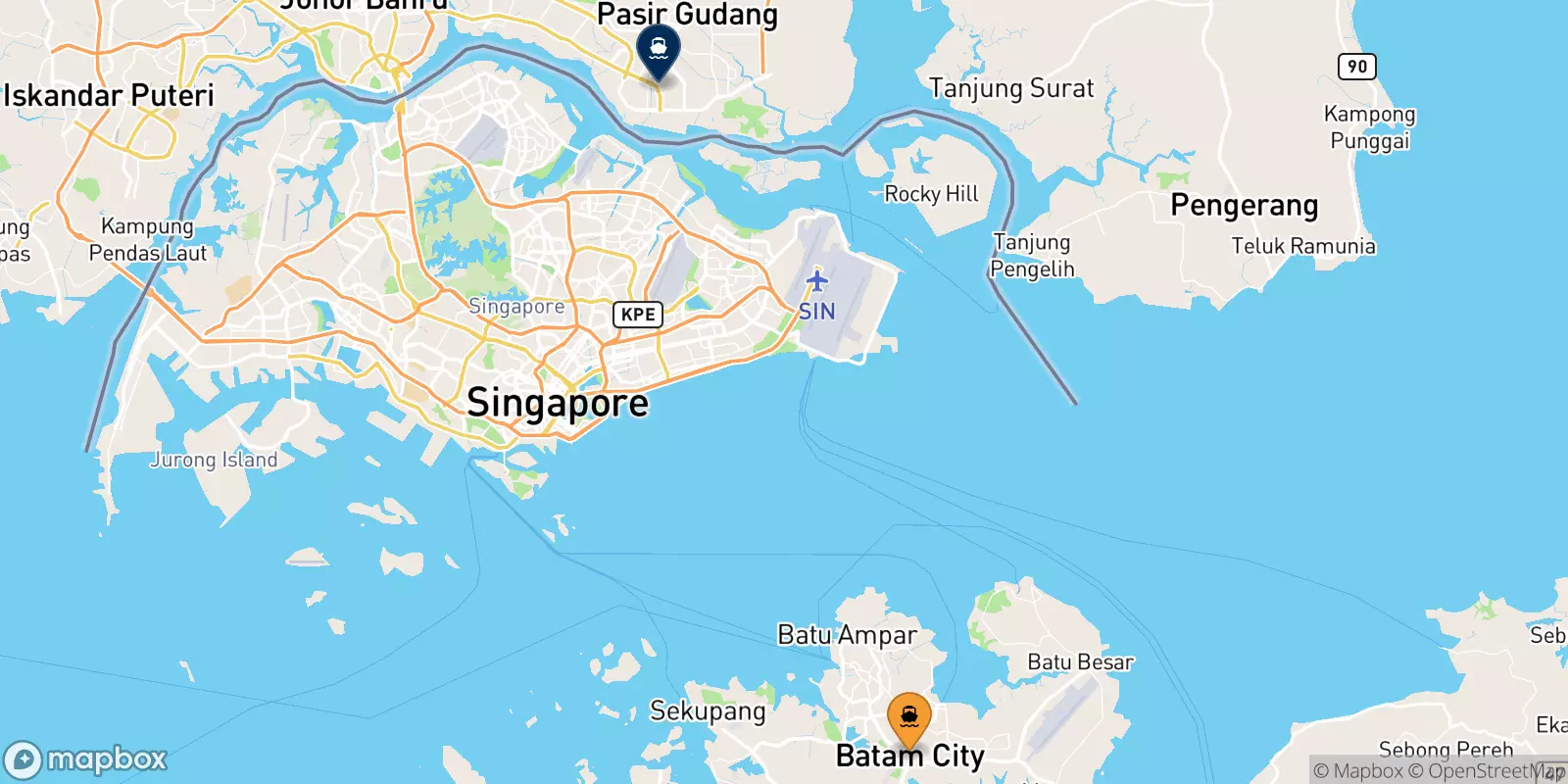 Ferries de Batam a Malasia