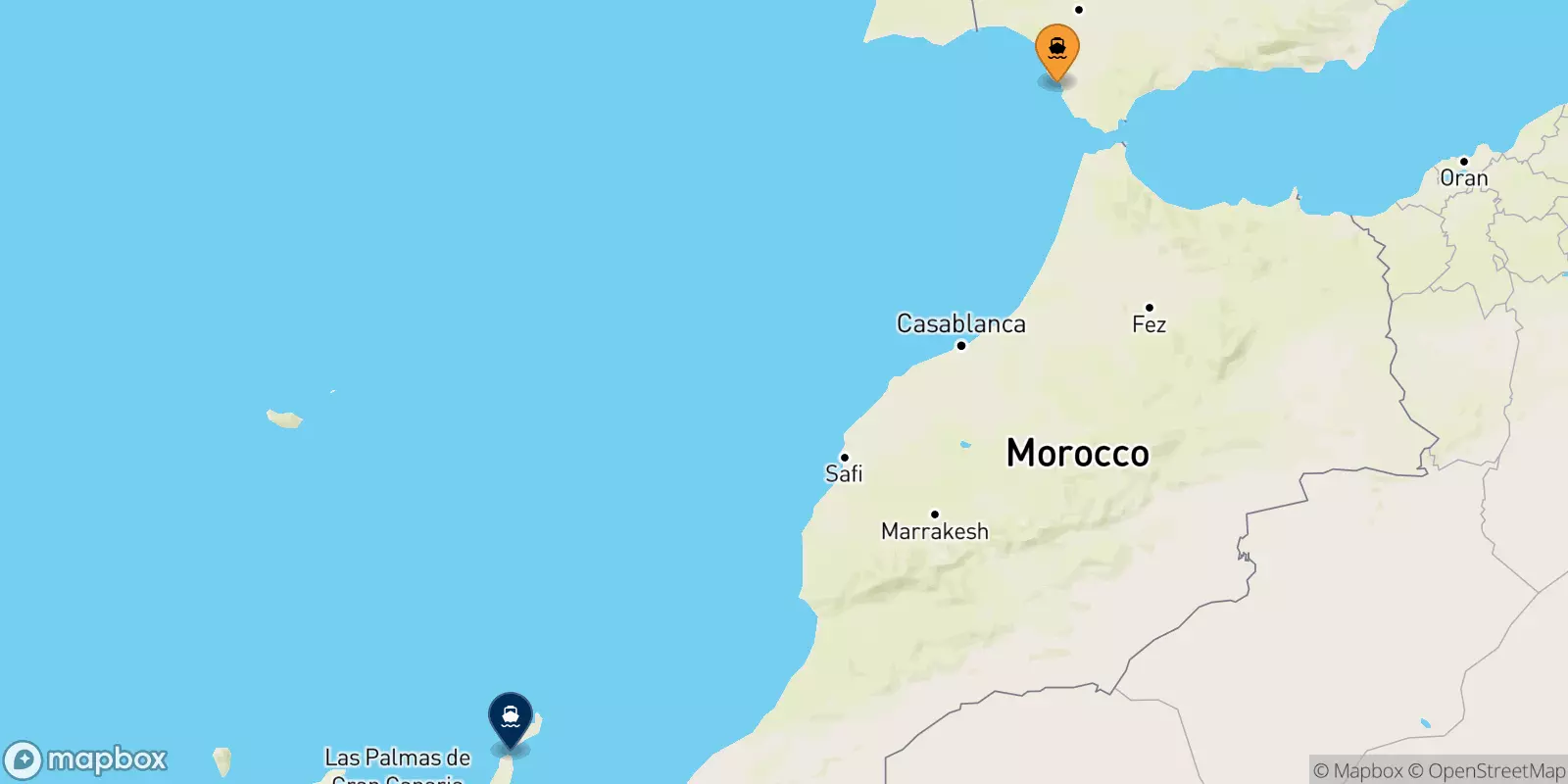 Ferries de Cadiz a Corralejo (Fuerteventura)